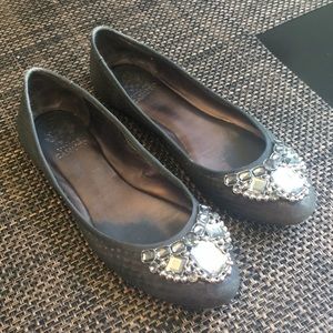 Vince Camuto Gray Jeweled Flats 8B/38